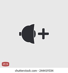Icon speaker louder. Flat design style. Specular reflection. Made vector illustration