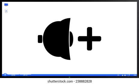 Icon speaker louder on the screen monitor. Made vector illustration