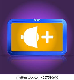 Icon speaker louder. Specular reflection. Made vector illustration