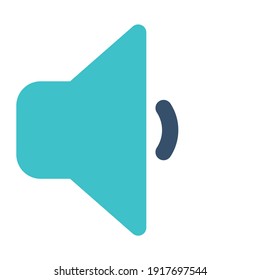 icon speaker low using flat style and blue color dominate