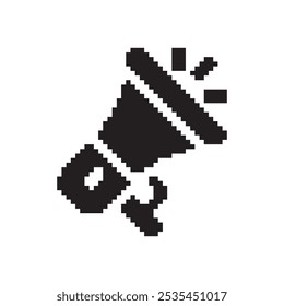 icon speaker pixel art, vector illustration on isolated background.