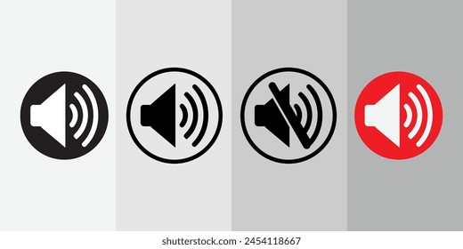 Icon for the speaker set. Vector Illustration with Sound Icon