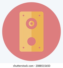 Altavoces de iconos - Estilo plano - Ilustración simple,Actrazo editable,Vector de plantillas de diseño, Buena para impresiones, carteles, anuncios, anuncios, gráficos de información, etc.