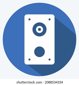 Icon Speakers - Long Shadow Style - Simple illustration,Editable stroke,Design template vector, Good for prints, posters, advertisements, announcements, info graphics, etc.
