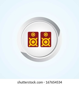 Icon of Speakers on Button. Eps-10.