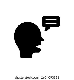 Icono de un hablante, aislado contra un fondo limpio.
