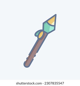 Icon Spear. related to American Indigenous symbol. doodle style. simple design editable