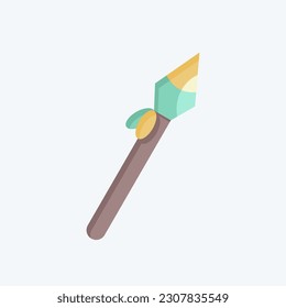 Icon Spear. related to American Indigenous symbol. flat style. simple design editable