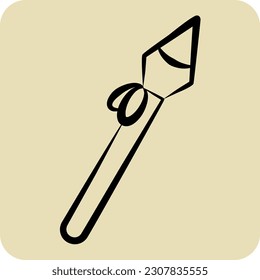 Icon Spear. related to American Indigenous symbol. hand drawn style. simple design editable