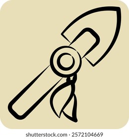 Icon Spear. related to Native American symbol. hand drawn style. design editable