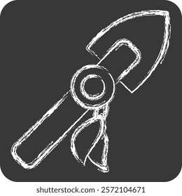 Icon Spear. related to Native American symbol. chalk Style. design editable