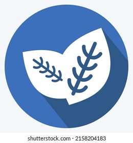 Icon Spearmint. suitable for Fruits and Vegetables symbol. long shadow style. simple design editable. design template vector. simple symbol illustration