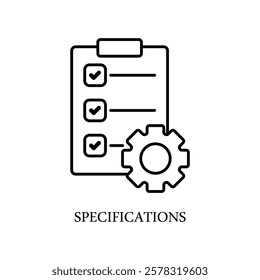 Icon a specification, isolated against a clean background.