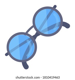 An icon of spectacles, flat vector 