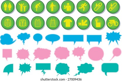 Icon and speech bubble designs