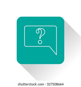 Icon of speech bubble with question mark, vector illustration