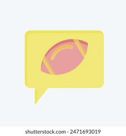 Icon Speech Bubble. related to Rugby symbol. flat style. simple design illustration