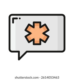 Icon of a speech bubble symbolizing medical consultation and advice