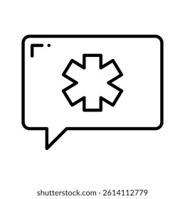 Icon of a speech bubble symbolizing medical consultation and advice