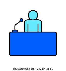 Icon a speech, isolated against a clean background.