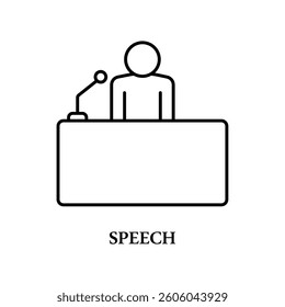 Icon a speech, isolated against a clean background.