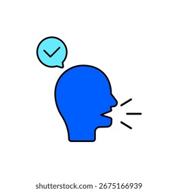 Icono de un reconocimiento de voz, aislado contra un fondo limpio.