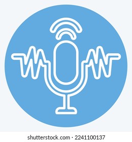 Reconocimiento de voz de icono. relacionado con el símbolo Machine Learning. estilo ojos azules. diseño simple editable. ilustración simple. iconos vectoriales simples