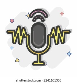 Icon Speech Recognition. related to Machine Learning symbol. Comic Style. simple design editable. simple illustration. simple vector icons