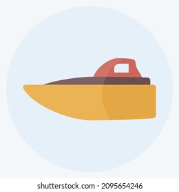 Icon Speed Boat - Flat Style - Simple illustration,Editable stroke,Design template vector, Good for prints, posters, advertisements, announcements, info graphics, etc.