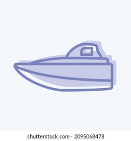Icon Speed Boat - Two Tone Style - Simple illustration,Editable stroke,Design template vector, Good for prints, posters, advertisements, announcements, info graphics, etc.