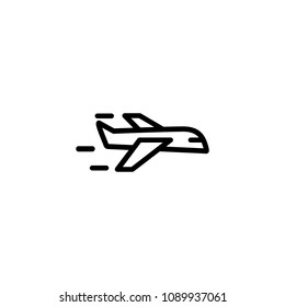 Icon of speed of plane. Fast, flying, flight. Freedom concept. Can be used for topics like air travel, passenger transport, travel