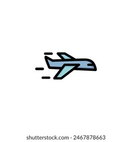 Icono de la velocidad del avión. Rápido, volando, volando. Concepto de libertad. Se puede utilizar para temas como el transporte aéreo, transporte de pasajeros, viajes