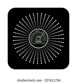 Icon Speedometer on a black background, vector