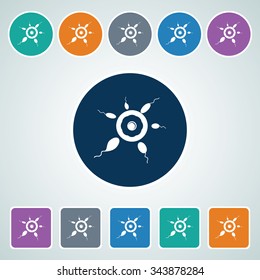 Icon of Sperm & Egg in Multi Color Circle & Square Shape. Eps-10.