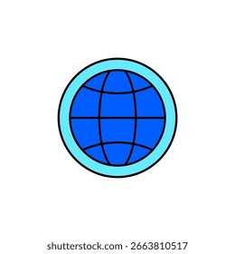 Ícone uma esfera, isolada sobre um fundo limpo.