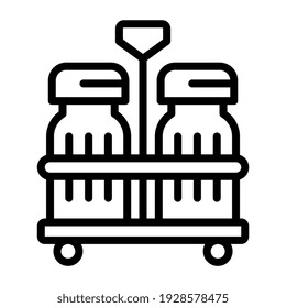 Icono de botellas de especias, diseño lineal