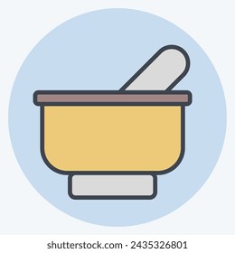 Icon Spice Bowl. related to Spice symbol. color mate style. simple design editable. simple illustration