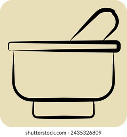 Icon Spice Bowl. related to Spice symbol. hand drawn style. simple design editable. simple illustration