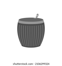 The icon of the spice jar has a rounded shape on a white background. Vector image.