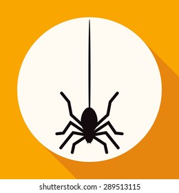 Icon Spider on white circle with a long shadow