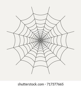 Icon of spider web in linear style isolated on white background. Graphic element for your design. Vector illustration