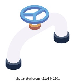 Un icono del vector isométrico editable de espiga 

