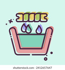 Icon Spin Clothes. related to Laundry symbol. MBE style. simple design editable. simple illustration