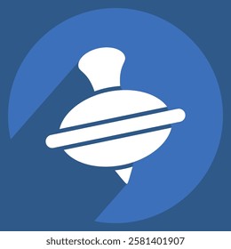 Icon Spinner. related to Kindergarten symbol. long shadow style. design editable