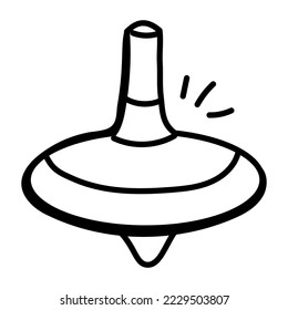 An icon of spinning top doodle design 