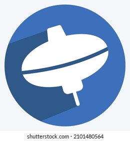 Icon Spinning Top - Long Shadow Style - Simple illustration,Design template vector, Good for prints, posters, advertisements, announcements, info graphics, etc.