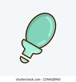 Icon Spiral Bulb. suitable for House symbol. flat style. simple design editable. design template vector. simple illustration