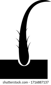 Icon split ends n hair icon black hairline silhouette. Vector stock. 