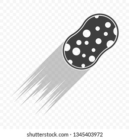 Icon sponge for washing dishes. Translucent mark on the rubbed surface. Vector on transparent background