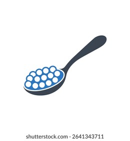 Icon of a spoon filled with pearl-like items